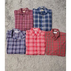 Lot of 5 Wedgefield Vintage button up long sleeved shirt Men's size Medium l/s